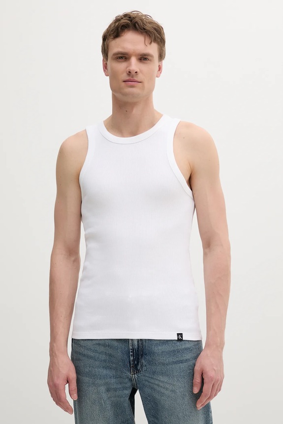 Top Calvin Klein Jeans slim λευκό J30J327269