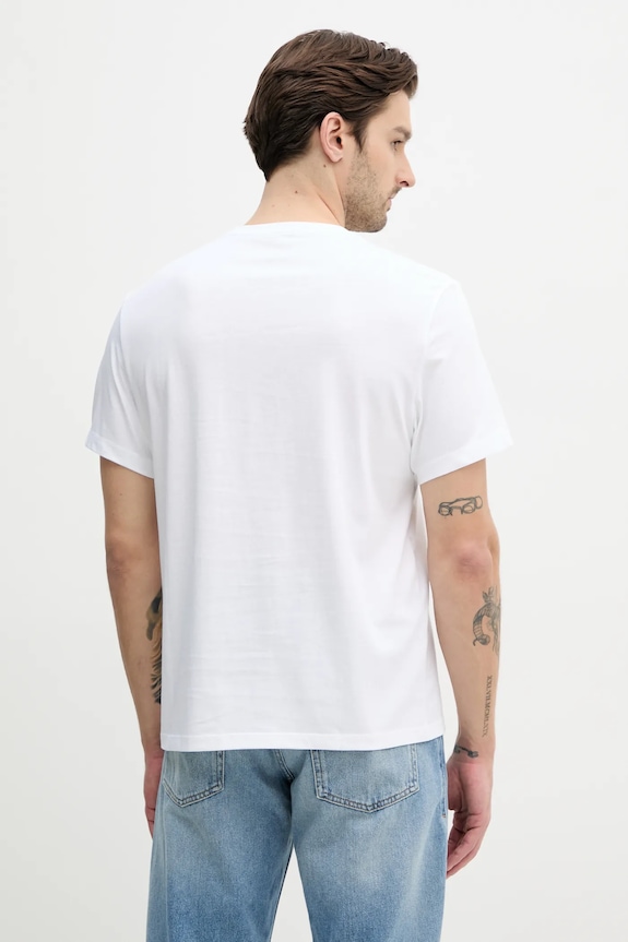 Ρούχα Βαμβακερό μπλουζάκι Calvin Klein Jeans LV04RB824G λευκό