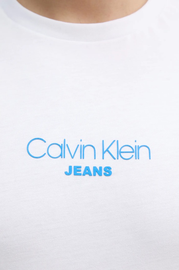 Βαμβακερό μπλουζάκι Calvin Klein Jeans LV04RB824G λευκό