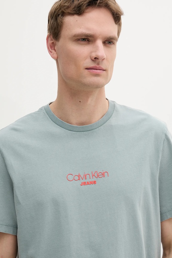 Oblečenie Bavlnené tričko Calvin Klein Jeans LV04RB824G sivá