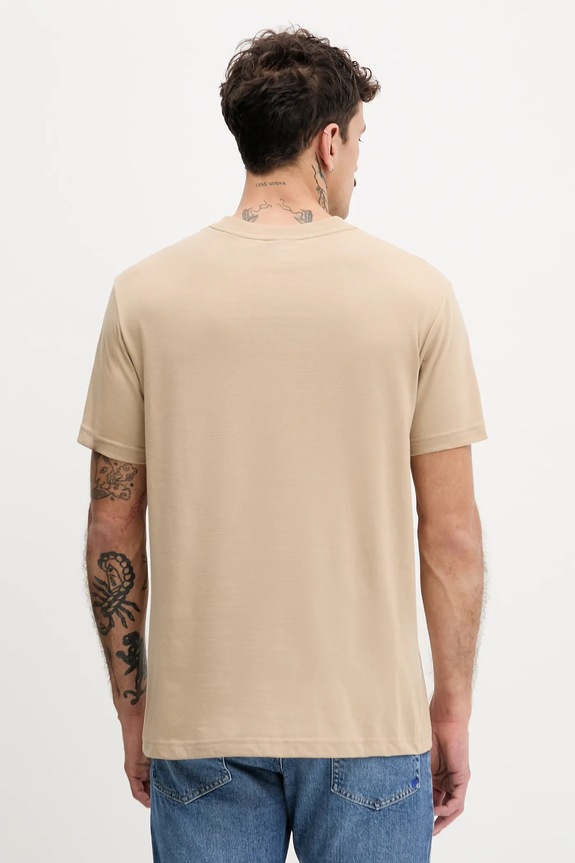 Odzież Karl Lagerfeld Jeans t-shirt męski z bawełny A2M17072 beżowy