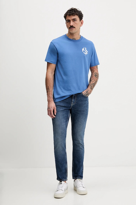 Karl Lagerfeld Jeans t-shirt ανδρικό με βαμβάκι A2M17072 μπλε AA00