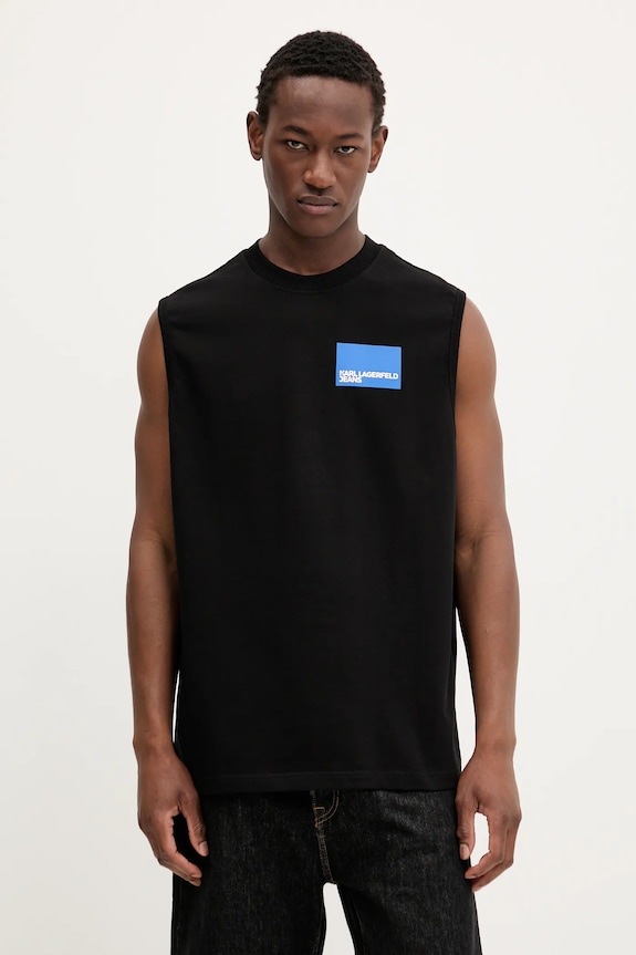 Karl Lagerfeld Jeans t-shirt bawełniany nadruk czarny A2M17053