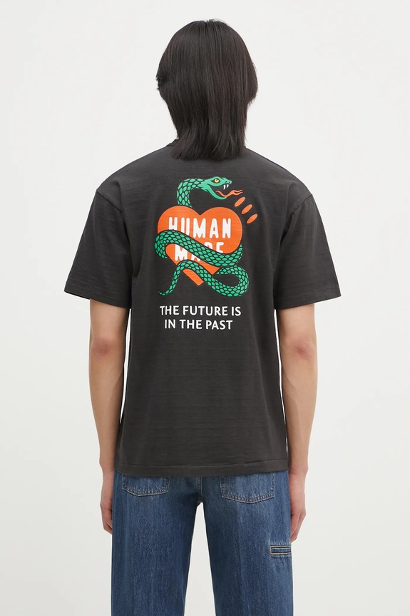 Хлопковая футболка Human Made GRAPHIC T-SHIRT печать чёрный HM29TE001
