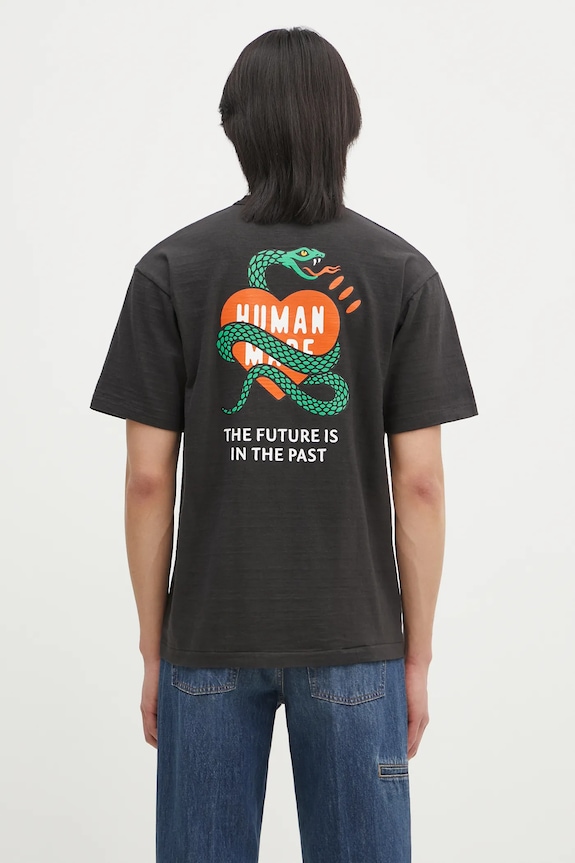 Хлопковая футболка Human Made GRAPHIC T-SHIRT печать чёрный HM29TE001