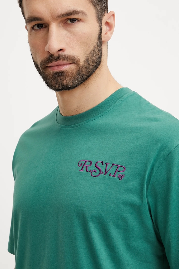 Βαμβακερό μπλουζάκι Fila Langeweg FAM0907 πράσινο