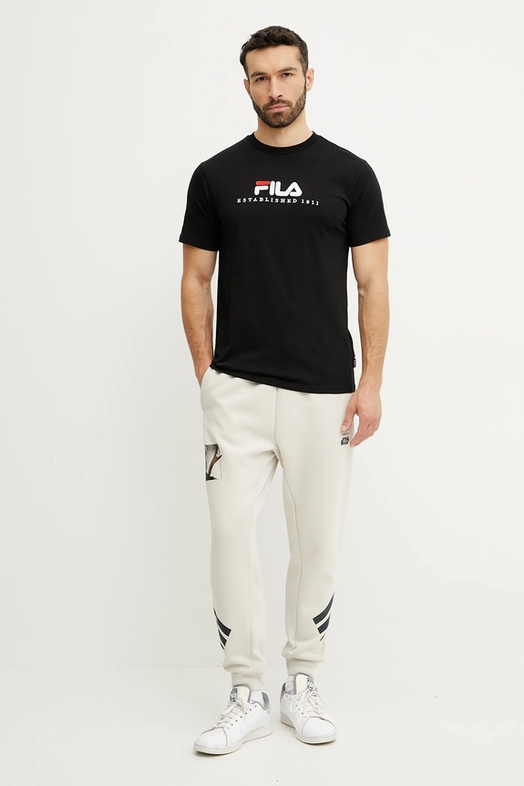 Βαμβακερό μπλουζάκι Fila Brill FAU0200 μαύρο SS25