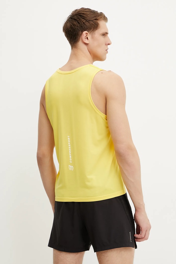 Ρούχα Μπλουζάκι για τρέξιμο Compressport Singlet ATSM743 κίτρινο