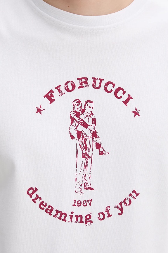 Bavlněné tričko Fiorucci White Dreaming of You Print Relaxed Fit T-Shirt M02SMTSH101CJ01WH03 bílá