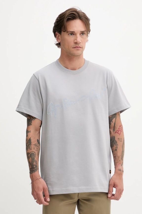 G-Star Raw t-shirt in cotone sovrastampa grigio D25148.C784