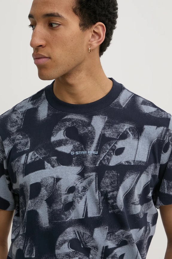 Bavlněné tričko G-Star D26290.C338 námořnická modř SS25