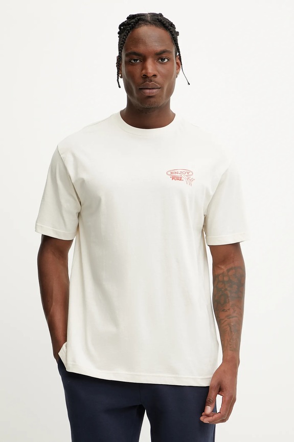 Puma t-shirt bawełniany 629633 beżowy SS25