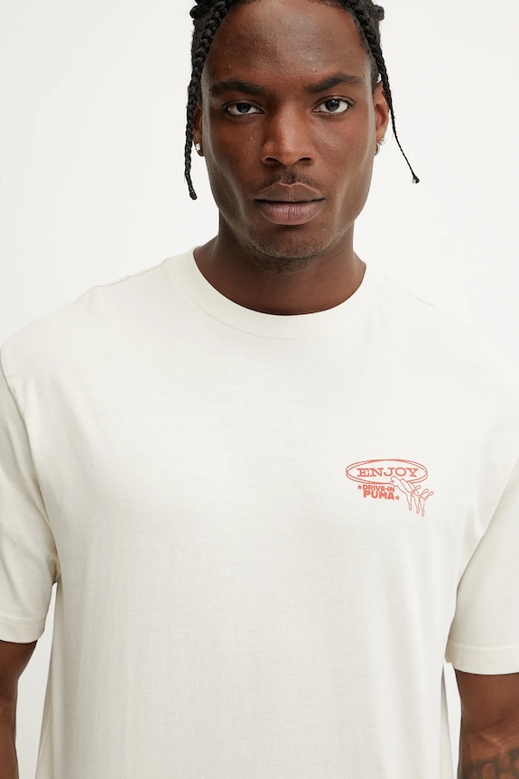 Odzież Puma t-shirt bawełniany 629633 beżowy