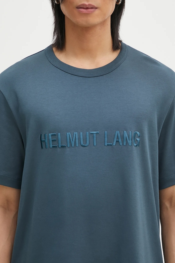 Helmut Lang cotton t-shirt Logo Ov Tee.Hvy Ever turquoise O04HM599