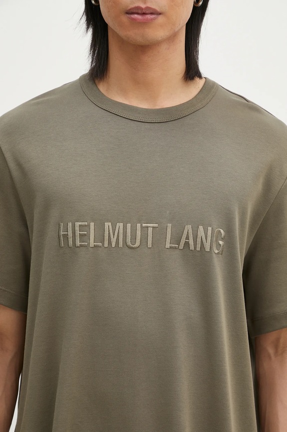 Helmut Lang t-shirt in cotone Logo Ov Tee.Hvy Ever verde O04HM599