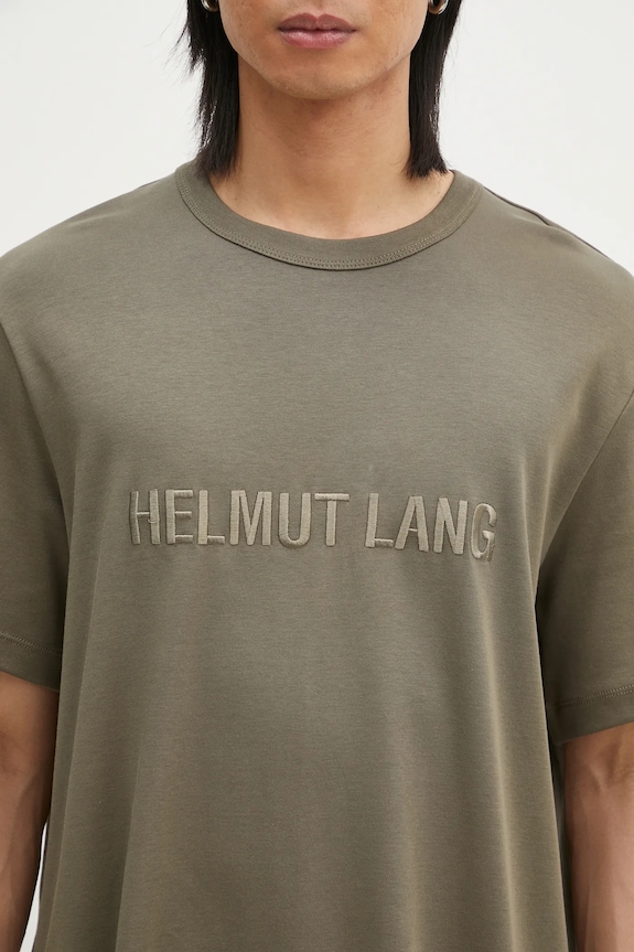 Helmut Lang t-shirt in cotone Logo Ov Tee.Hvy Ever verde O04HM599