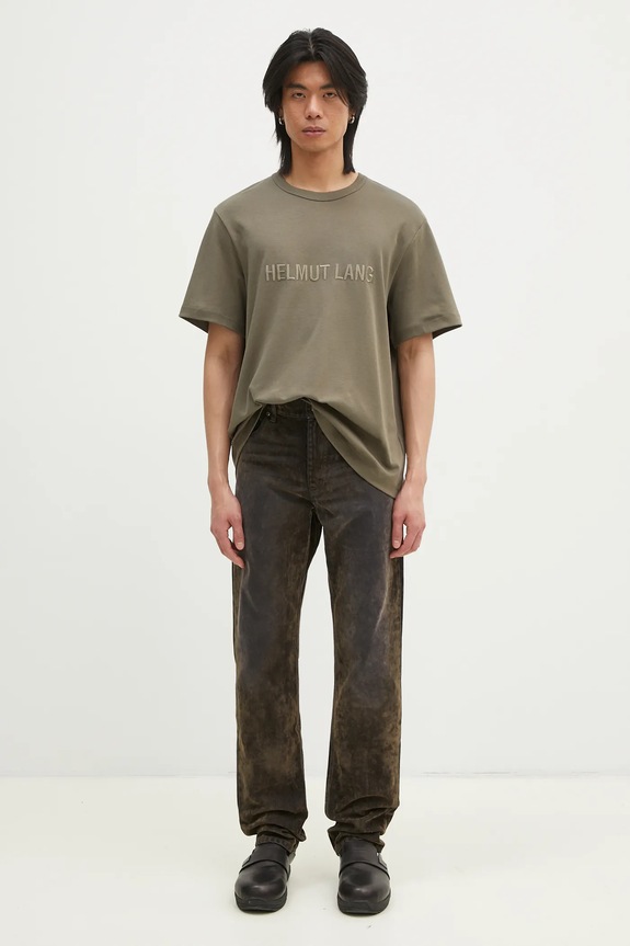 Helmut Lang t-shirt in cotone Logo Ov Tee.Hvy Ever O04HM599 verde