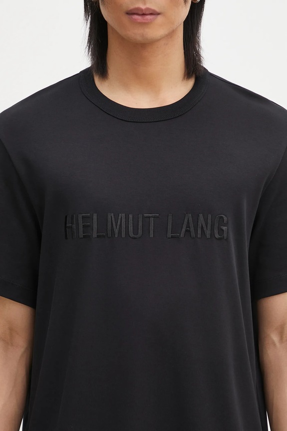 Helmut Lang cotton t-shirt Logo Ov Tee.Hvy Ever black O04HM599