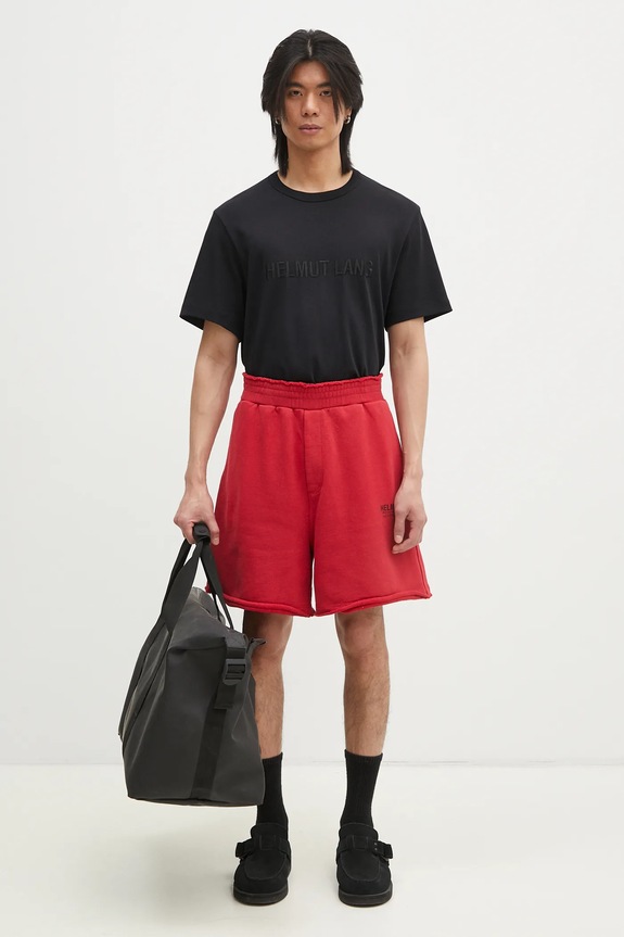 Bavlnené tričko Helmut Lang Logo Ov Tee.Hvy Ever O04HM599 čierna