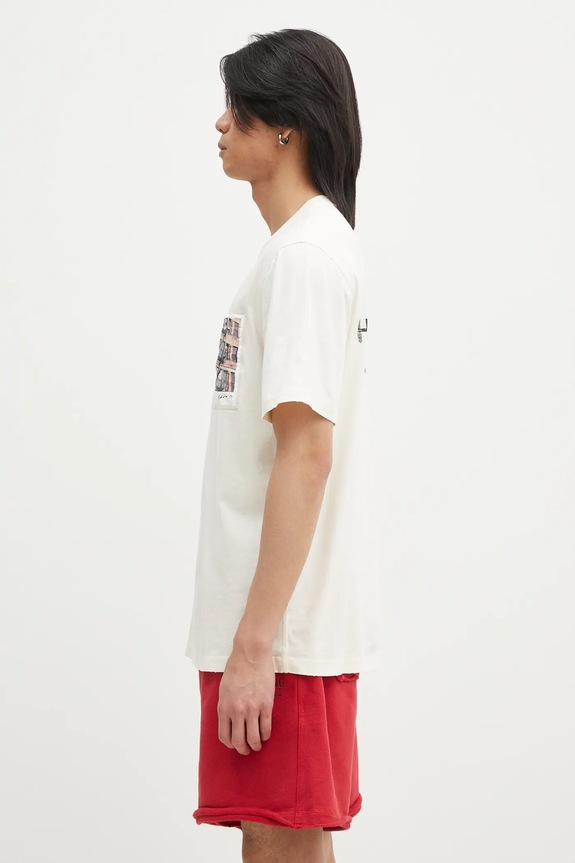 Helmut Lang cotton t-shirt Pstcard T Bldng.Mal O10HM511 beige SS25