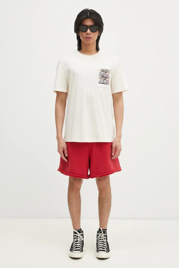 Helmut Lang cotton t-shirt Pstcard T Bldng.Mal O10HM511 beige