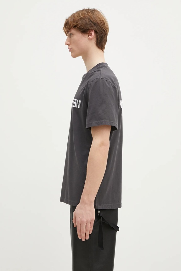 Helmut Lang cotton t-shirt Meatpacking T.Mal Lt O10HM514 gray SS25