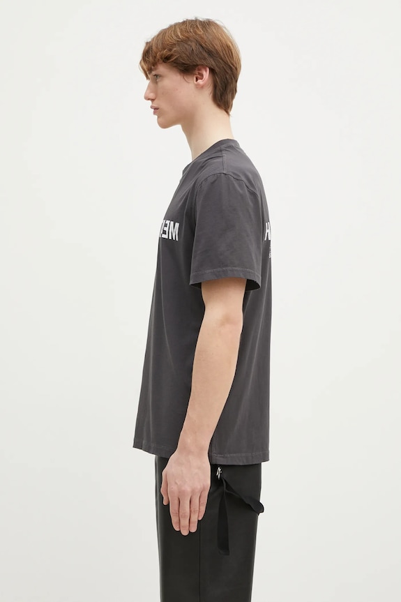 Helmut Lang cotton t-shirt Meatpacking T.Mal Lt O10HM514 gray SS25