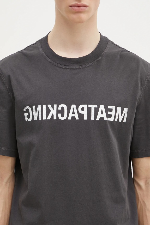 Helmut Lang cotton t-shirt Meatpacking T.Mal Lt gray O10HM514