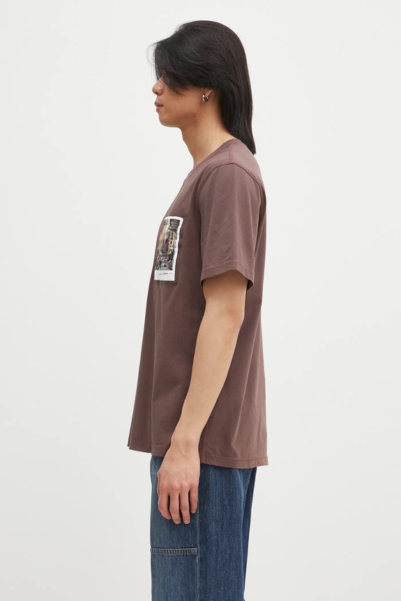Бавовняна футболка Helmut Lang Pstcard T Dtown.Mal O10HM518 коричневий SS25