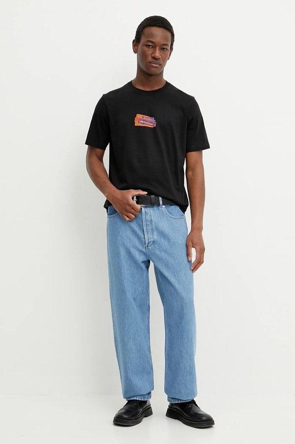Βαμβακερό μπλουζάκι PS Paul Smith M2R.011R.PP5128 μαύρο SS25