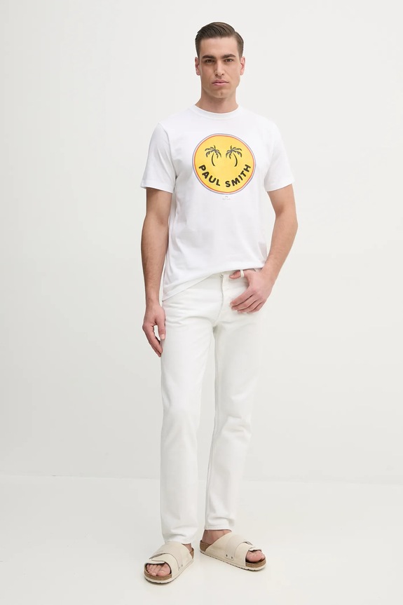 Pamučna majica PS Paul Smith M2R.011R.PP5133 bijela SS25