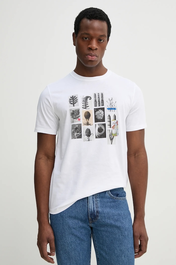 PS Paul Smith t-shirt in cotone slim bianco M2R.011R.PP5135