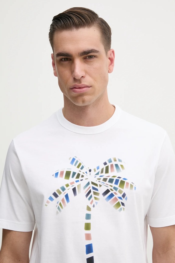 Pamučna majica PS Paul Smith bijela M2R.220X.PP5073