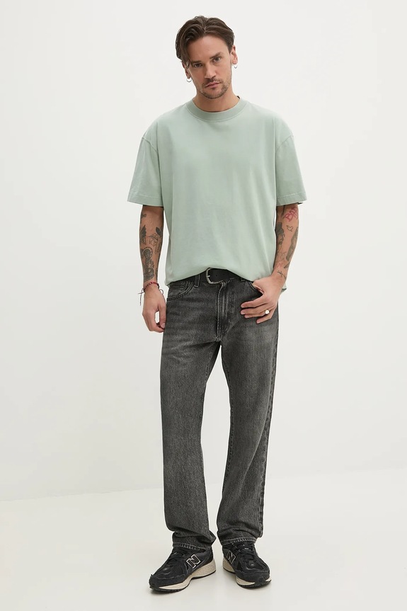 Βαμβακερό μπλουζάκι Hollister Co. KI324.5057.311 πράσινο SS25