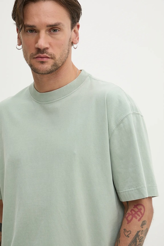 Βαμβακερό μπλουζάκι Hollister Co. πράσινο KI324.5057.311