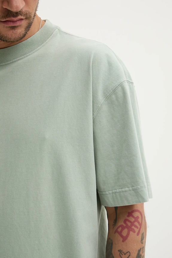 Βαμβακερό μπλουζάκι Hollister Co. KI324.5057.311 πράσινο