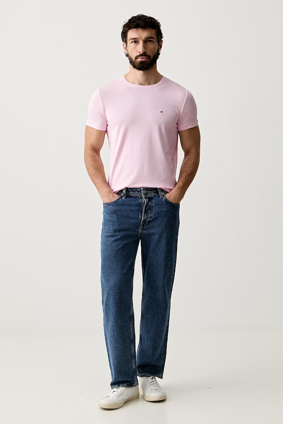 Tommy Hilfiger maglietta basic da uomo in cotone con elastan MW0MW10800. rosa SS26