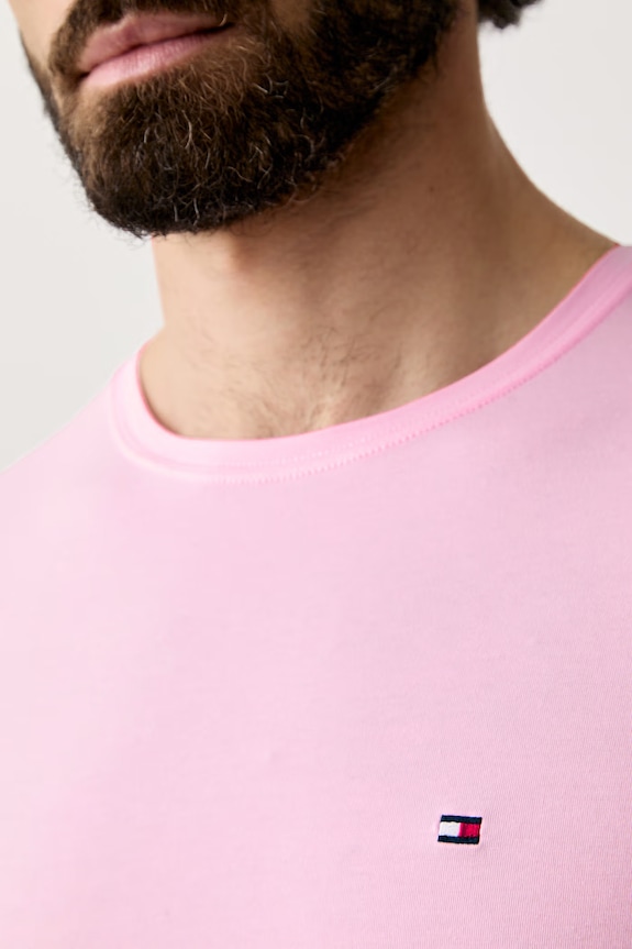 Tommy Hilfiger maglietta basic da uomo in cotone con elastan MW0MW10800. rosa