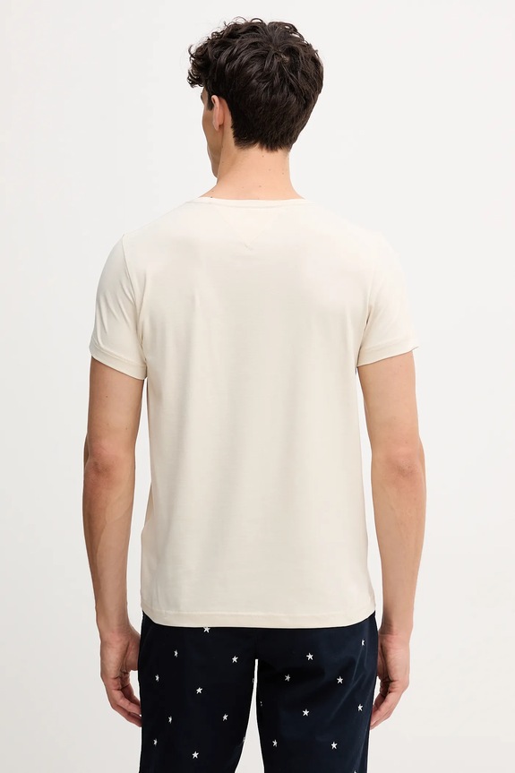 Oblečenie Tommy Hilfiger basic tričko pánske bavlnené s elastanom MW0MW10800. béžová