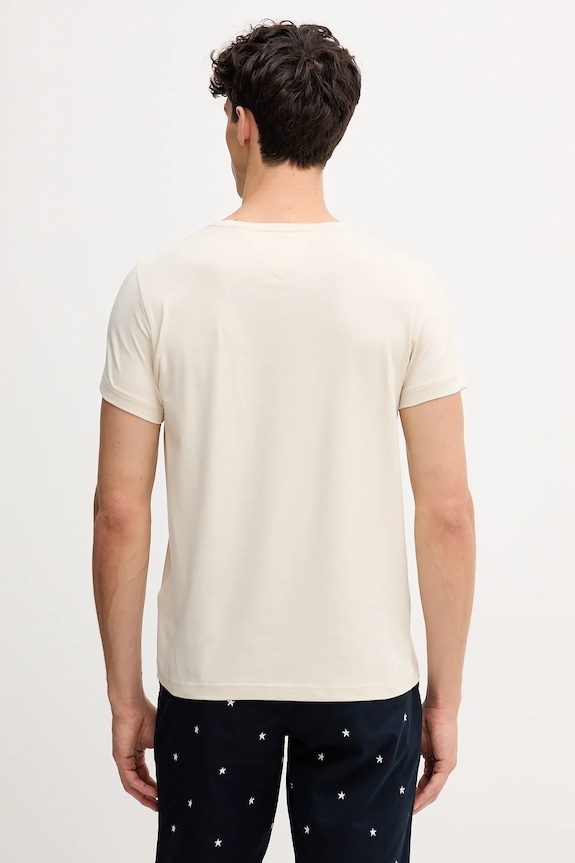 Oblečenie Tommy Hilfiger basic tričko pánske bavlnené s elastanom MW0MW10800. béžová