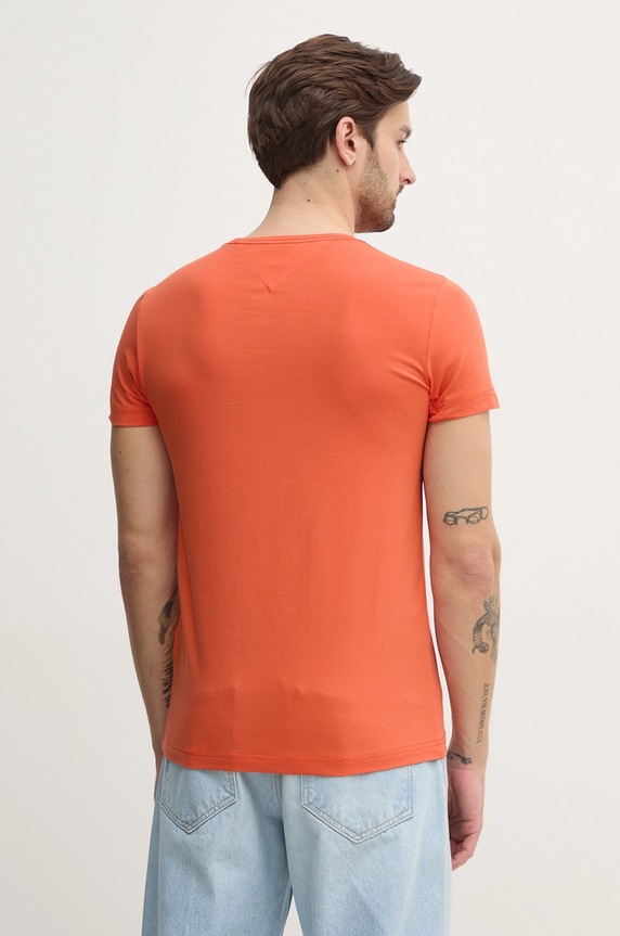 Oblečenie Tommy Hilfiger basic tričko pánske bavlnené s elastanom MW0MW10800. oranžová