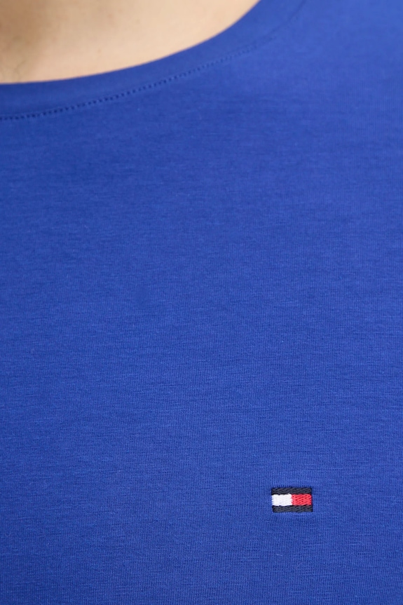 Tommy Hilfiger basic tričko pánske bavlnené s elastanom MW0MW10800. modrá