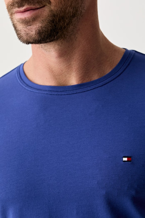 Tommy Hilfiger тениска basic мъжка от памук с еластан MW0MW10800. тъмносин