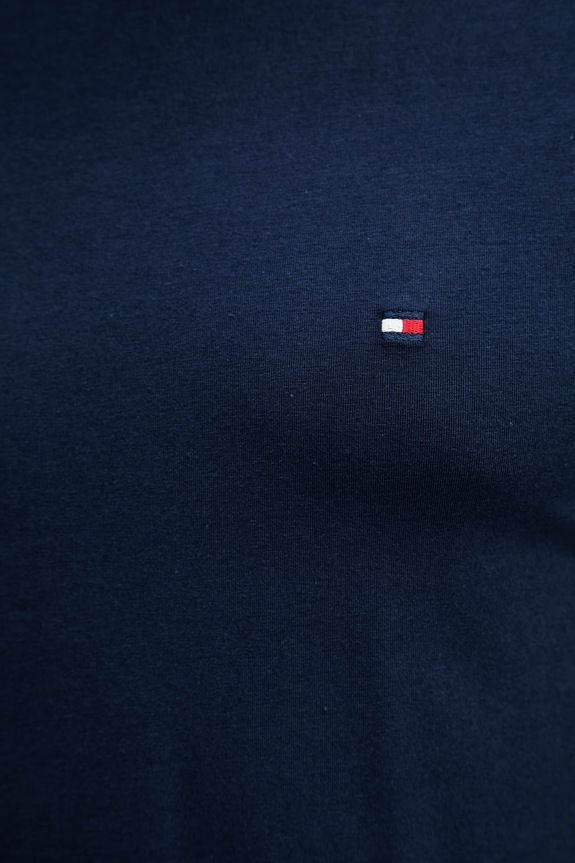 Tommy Hilfiger basic tričko pánske bavlnené s elastanom MW0MW10800. tmavomodrá
