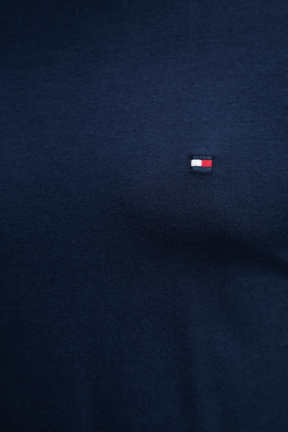 Tommy Hilfiger basic tričko pánske bavlnené s elastanom MW0MW10800. tmavomodrá
