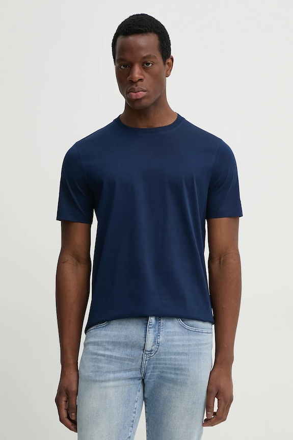Tommy Hilfiger tricou din bumbac uni bleumarin MW0MW36657