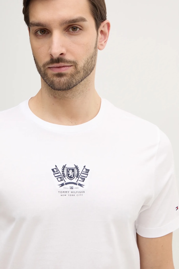 Bavlnené tričko Tommy Hilfiger biela MW0MW38613