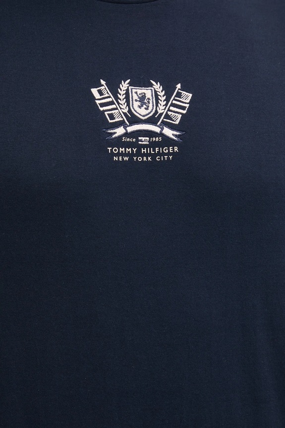 Bavlnené tričko Tommy Hilfiger MW0MW38613 tmavomodrá