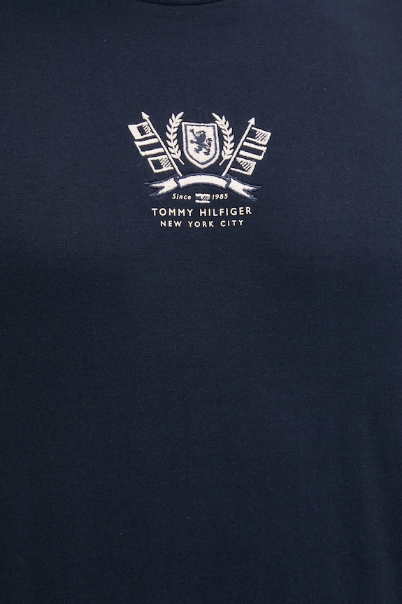 Bavlnené tričko Tommy Hilfiger MW0MW38613 tmavomodrá