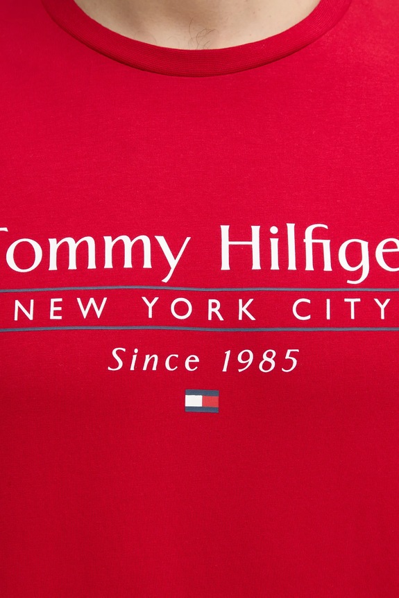 Bavlnené tričko Tommy Hilfiger MW0MW38621 červená